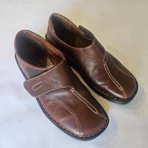 Josef Seiber Leather Comfort Shoes 38 7.5 Women's Brown Top Stitch